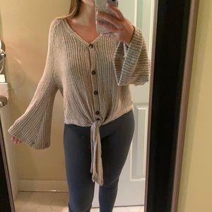 Altered State Bell Sleeve Top with Tie